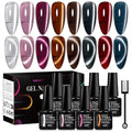 MEET ACROSS Magnetic Cat Eye Gel Polish, Cat Eye Gel Nail Polish, Long-Lasting, Multi-Color Shift, UV/LED Soak Off Varnish for Home Salon Manicures Nail Art