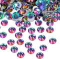 2880PCS Art Nail Rhinestones Non Hotfix Glue Fix Round Crystals Glass Flatback for DIY Jewelry Making with one Picking Pen (ss4 2880pcs, Green Volcanic)