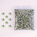 SS3-SS20 Crystal Glass Rhinestone Round Shape Flatbase Strass for DIY Nail Art Decorations Craft Making 14400PCS/Bag (SS5：1.7-1.8mm, Light Green)