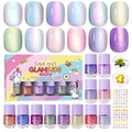 SAVILAND Glamkids Kids Nail Polish Set: Plant-Based 12 Colors Toddler Nail Polish Toxic-Free Peel-Off Kids Fingernail Polish with Nail Art Stickers Decals for Christmas Birthday Gifts Girls Ages 5-12