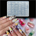 3D Buttons Gel Nail Art Mold Silicone Tools Nails Button Small Model Resin Buckle Molds for Accessories Supplies
