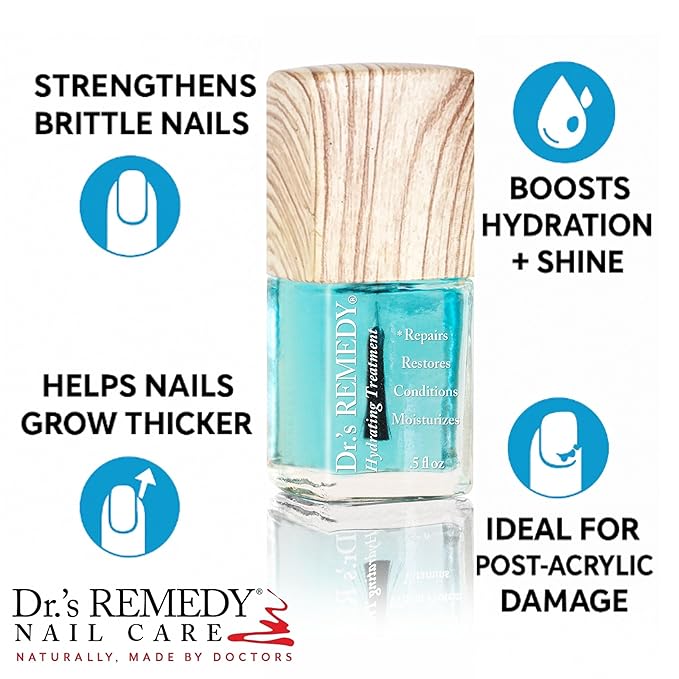Dr’s Remedy 3 Pack Nail Polish Treatment Kit, RESTORATIVE Remedy Trio, Non Toxic and Organic All Natural Enriched Nail Strengthener - CARESS Cuticle Oil/Hydration Nail Treatment/TOTAL Two-in-One
