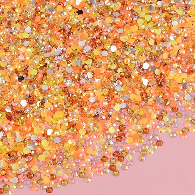 4500Pcs Flatback Rhinestones for Crafts, 3mm Yellow Crystals Rhinestone, Resin Flatback Glitter Gems Nail Diamonds Rhinestones for Clothes Accessories DIY