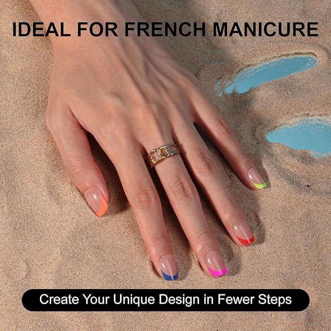 Gel French Tip Nails Short Square French Tip Press on Nails SXVME Soft French Nail Tips 150Pcs Pre-applied Tip Primer Natural Skin Tones Fake Nails Extensions Gel Nails Kit for Women Girls DIY