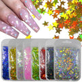 80g Mixed Color Star Chunky Glitter Sequins Iridescent Holographic Stars Glitters Flakes Sparkles Sticker Arts Crafts Resin Supplies Nail Art DIY Designs Decor Confetti (Star)