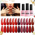 AIMEILI Gel Nail Polish Soak Off U V LED Hema Free Red Glitter Colors for Christmas Nail Art DIY 12 x 8ML-Kit Set 28