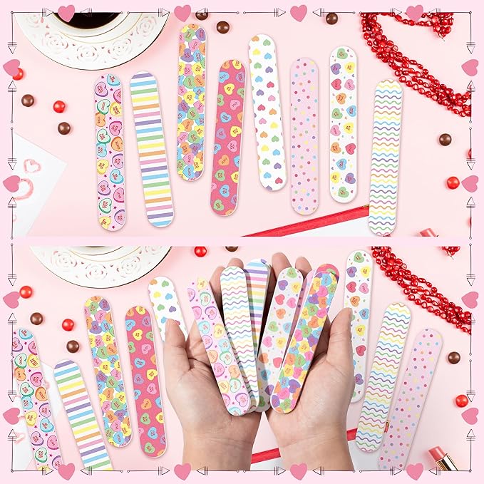 H1vojoxo Happy Wedding Party Nail Files - 48pcs Conversation Heart Double Sided Emery Boards Wedding Party Nail Files Favor Wedding Bridesmaid Gift for Employee Coworkers Appreciation Teacher Staff