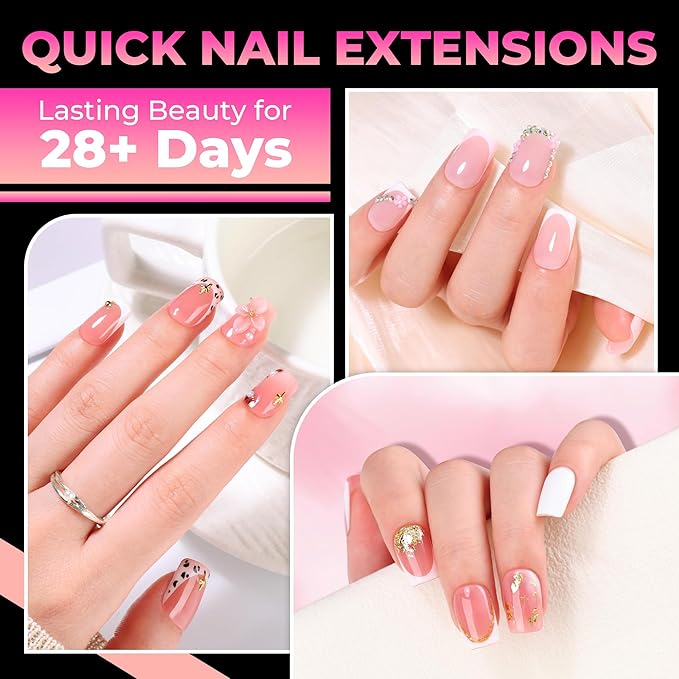 UNA GELLA Short Square Gel Nail Tips, 510Pcs Short Square Press on Nails 15 Sizes Half Matte Fake Acrylic Full Cover Nail Tips Clear No C Curve False Nails for Nail Extensions DIY Home Salon for Women