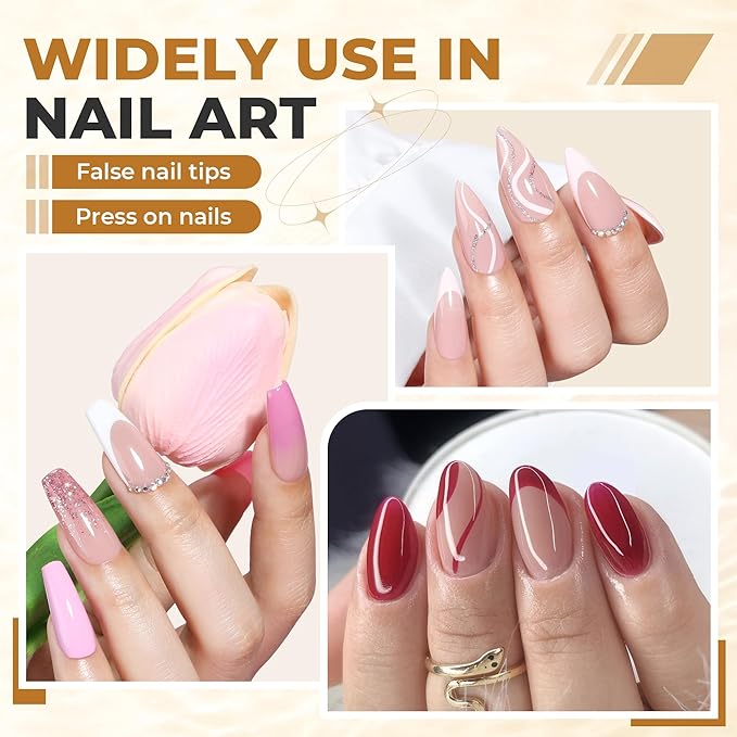 UNA GELLA Fast Drying Super Strong Nail Glue for Press Ons(5ML*3PCS) Acrylic Nails Tips No U/V Light Needed Press On Nail Glue Salon Quality Professional Nail G lue Home DIY with Opener, Drip Use