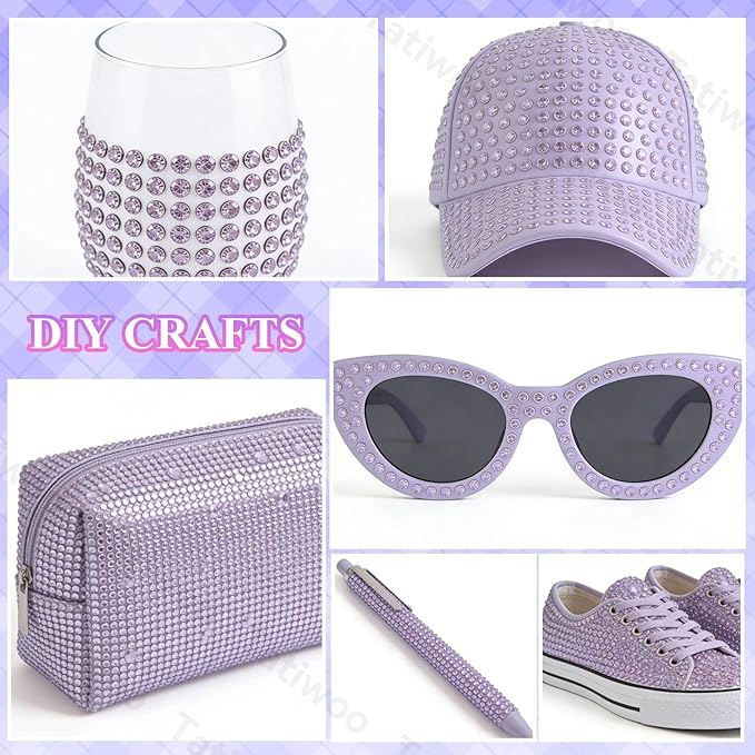 20000Pcs Light Purple Flatback Jelly Resin Rhinestones for Bedazzling, Mix Sizes Crystal Rhinestones Gems, Purple Gems Bedazzling for Crafting for DIY Face Makeup Crafts Tumblers
