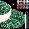 6000PCS 4mm Resin Rhinestones Bulk for Crafting (Dark Green), Flatback Bedazzling Crystals for Crafts DIY Nail Decoration, Gems Charms for Tumbler Shoes Clothing Fabric with Pickup Pen and Tweezers
