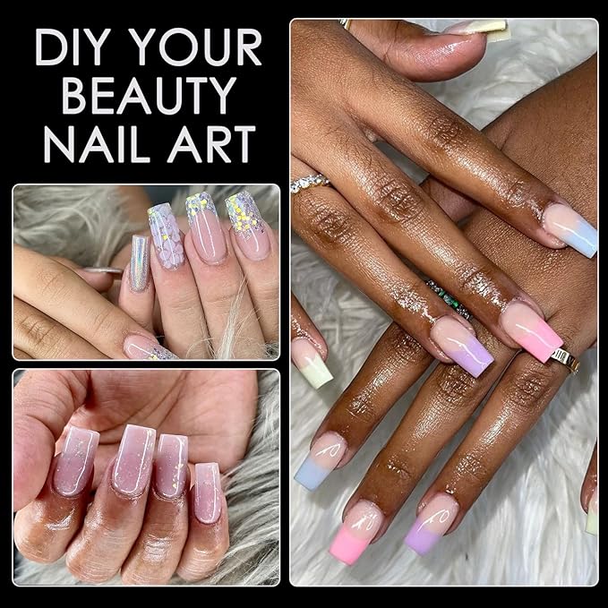Short Square Nail Tips for Nail Extensions 360pcs Pre Etched Gel Fake Nails Tips for Women DIY French Style Salon at Home Full Cover Soft Acrylic False Tips 10 Sizes