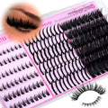 wiwoseo Spikes Lash Clusters with Bottom Lash Clusters Mega Volume Individual Lashes Cluster Eyelash Extensions Wispy Eyelash Clusters Lash Spikes Manga Cluster Lashes with Spikes (120D, 5-21MM)
