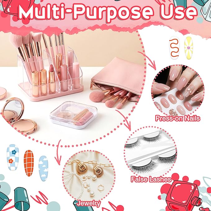 48 Pcs Press on Nail Boxes with 180 Pcs Adhesive Double Sided Tape Acrylic Press on Nail Packaging Cases White Transparent Storage Case Organizer for Display Art Salon Supplies