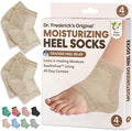 Dr. Frederick's Original Moisturizing Heel Socks for Dry Cracked Heels Treatment - Infused with Olive Oil, Jojoba Oil and Vitamin E - 2 Pairs - Valentines Day Gifts for Her & Him - Beige Shea