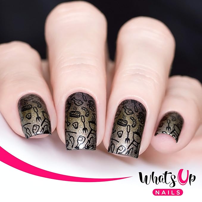 Whats Up Nails - B043 Stars and Stripes Stamping Plate for Nail Art Design