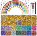 28 Grids Golden Yellow 2-6mm Resin Rhinestones w B7000 Glue for Bedazzling Crafting Colorful Flatback Stones Diamonds Crystals Gems Bedazzler Kit for Nails Face Eyes Makeup Tumblers DIY Crafts