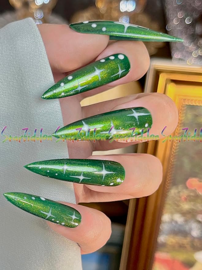 HAND-PAINTED White Press Ons Neon Small Press on Nails Long French Press on Nails Coffin Medium Short Nail art Fake Nail Art Kit with 7g Glue on Nails Handmade Almond Square Nails (Small, J5)