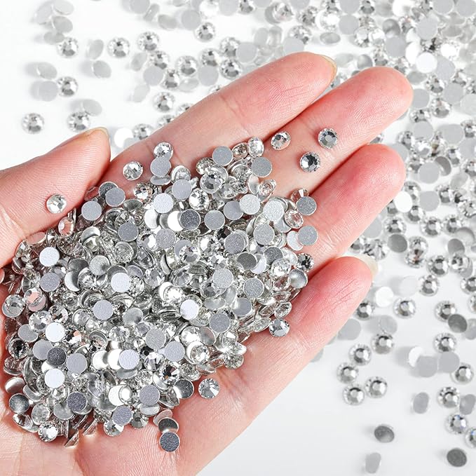 Beadsland Flatback Rhinestones Bulk,2880pcs Crystal Rhinestones for Nails Crafts Clothes DIY Decoration, Crystal, SS30, 6.3-6.5mm