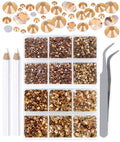 LPBeads 6000 Pieces Lt Topaz Non Hotfix Rhinestones 6 Sizes Round Crystal Glass Flat Back Rhinestones with Tweezers and Picking Pen for Nail Art Crafts Clothes Bags DIY
