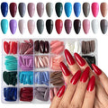 AddFavor 576pcs Almond Press on Nails Medium Fake Nails Full Cover Short Stiletto Nails Press ons Glossy Acrylic Artificial False Nail Tips for Women Girls Nail Art Manicure