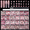 Light Pink Nail Rhinestones Kit, 18 Types of 900 Special-Shaped Nail Diamonds + 3200 Flat-Bottomed Nail Rhinestones, Nail Crystal Rhinestones for Manicure with Tweezer + Pickup Pen