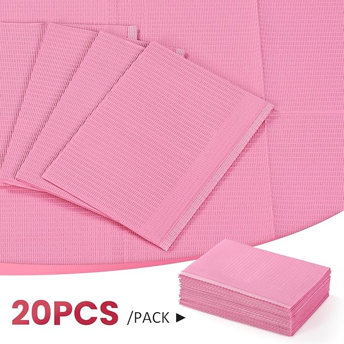 Etercycle Disposable Nail Mats - 50Pcs Fordable Nail Art Table Mats for Table Acrylic Nail Practice Sheet, 3 Ply Waterproof 13" X 18" Clean Pads Nail Art Accessories (Pink)
