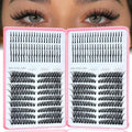 Lash Clusters with Spikes, 60D+60D Left Right Eyelash Clusters Extensions Individual D Curl Fluffy Wispy False Eyelashes DlY Manga Lashes Extension (12-22mm, Left Right Lash Clusters)