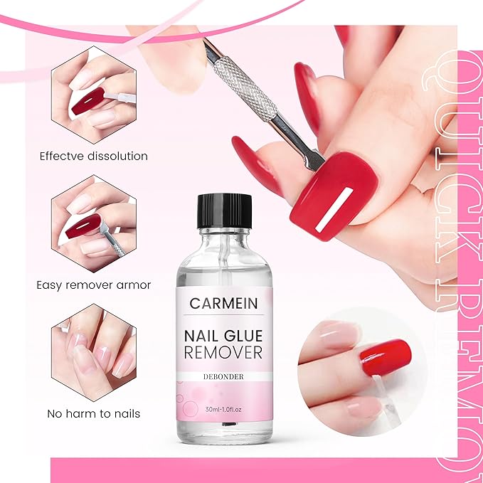 Nail Glue Remover for Press On Nails and Nail Tips Professional-grade nail glue remover specifically designed to safely dissolve adhesive 1.69 fl oz (30ml, 1pcs)