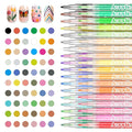 60 Colors Nail Art Pen Set,3D Acrylic Nails Art Markers Pens,Quick Dry Nail Doodle Pens for Home & Salon DIY Nail Art （1.0 mm Pen Nib）