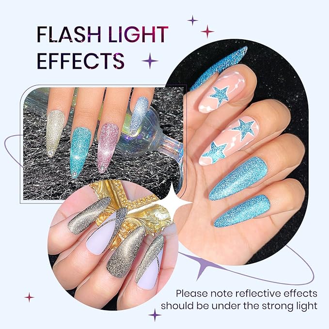 Reflective Cat Eye Gel Nail Polish Sparkling Holographic Magnetic Nail Polish Gels 9D Cateye Gel Polish Set 12 Colors with Magnet for Home DIY Manicure Nails Salon