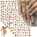 8 Sheets Angel Nail Stickers for Nails Art Cupid Nail Art Stickers 3D Self-Adhesive Rose Heart Angel Wings Designs Valentines Day Nail Decals for Women Holiday Manicure Decorations DIY