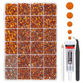 Orange Red Crystal Resin Rhinestones w B7000 Glue for Bedazzling Crafting 2mm-6mm Flatback Stones Diamonds Crystals Gems Bedazzler Kit for Nails Face Eyes Makeup Tumblers Bottles DIY Crafts