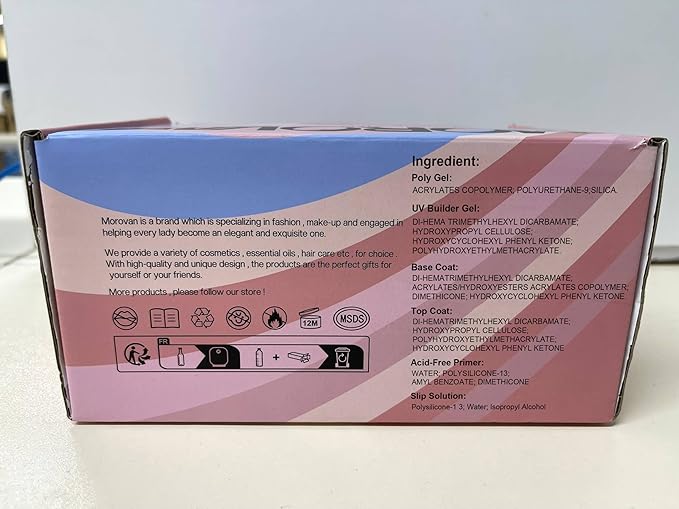 Morovan Poly Nail Gel Kit: 32 Colors Classics Tones Complete Extension Gel Nail Kit with UV Lamp Slip Solution Builder Manicure Tools for Starter DIY Salon Use 2025 Fall