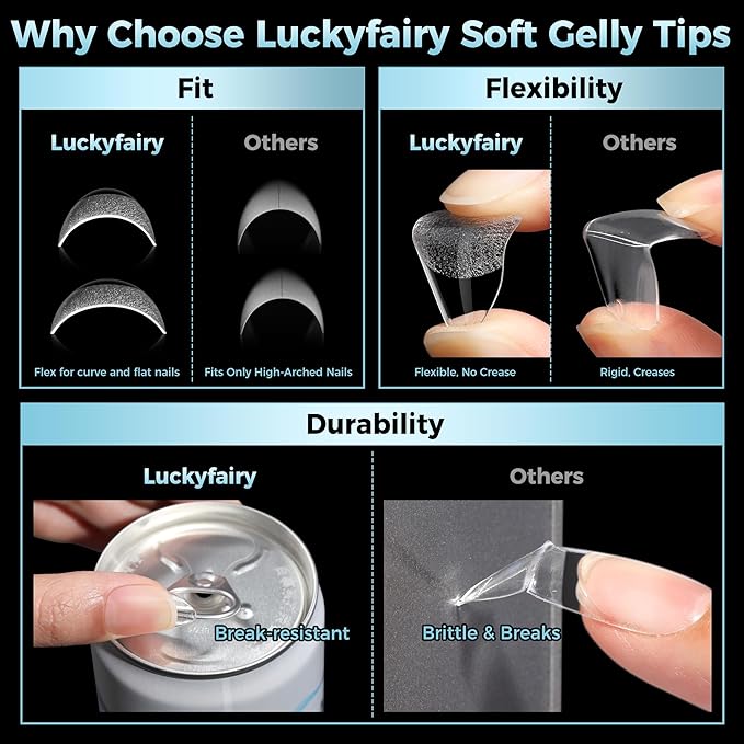 Short Almond Gel Nail Tips 360Pcs, Pre Etched Nail Tips Almond Shape Full Cover Soft Gel Fake Nails for Nails Extension DIY Art Salon 12 Sizes