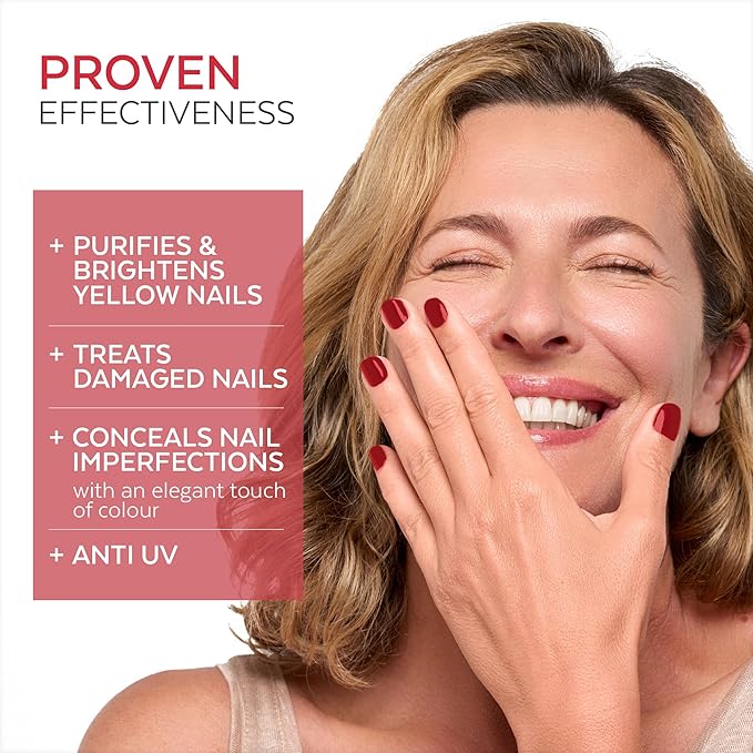 PODERM Nail Polish – Enriched with Tea Tree & Biotin – Improves Nail Appearance – Vegan Formula – For Hands & Feet – Swiss Made (Red Allure)