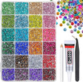 24 Color 7200pcs 4mm Crystal Resin Rhinestones for Bedazzling Crafting SS16 Flatback Stones Colorful AB Gems Diamonds for Nails Eyes Face Makeup Tumblers Bottles DIY Crafts Clothes Shoes Phones