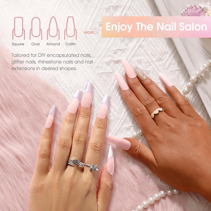 ROSALIND Pink Poly Nail Gel, 2 oz Nude Poly Extension Gel for Nail Natural Builder Pink Gel,Poly Extension Long-Lasting Enhancement