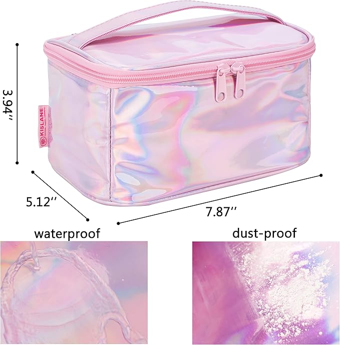 KISLANE Carrying Case Compatible with Cool Maker Nail Stamper, Waterproof Storage Case for GO GLAM Nail Stamper Refills, Kids Nail Stamper Accessories Organizer (Glossy Pink)