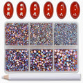 Bymitel Hotfix Crystal Rhinestones Round Gems for Crafts,Mixed 6 Sizes with Wax Pencil Kit, Topaz AB 1.3-3.2mm(SS3-SS12/8000pcs)