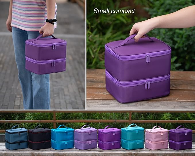 ButterFox Nail Polish Carrying Case Bag Storage Organizer, Fits up to 60 Nail Polish Bottles, Pockets for Manicure Accessories - Royal Purple