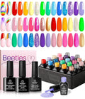 Beetles Rainbow Gel Polish Set, 20 Colors Glitter Pink Red Green Blue Bright Rainbow Collection Colorful Gel Polish Nails Sparkle Gel Base Glossy & Matte Top Coat UV Gel Spring Gift for Women & Girls