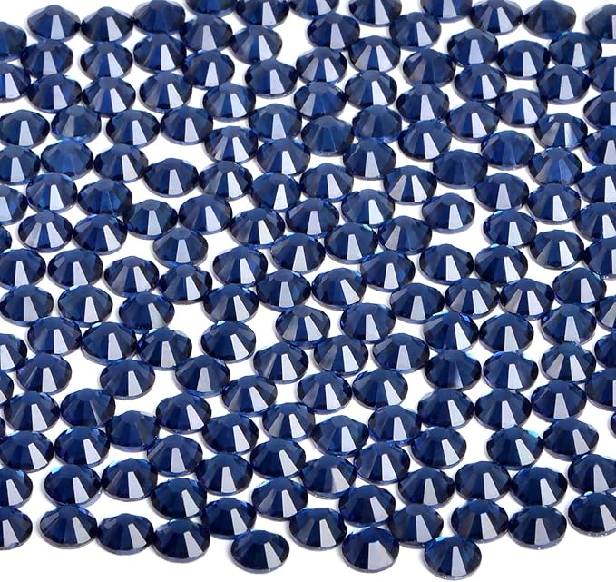 144 Pieces SS30 Montana Hotfix Rhinestones Flatback Round Crystal Glass Rhinestones Gems for Crafts Nail Face Art Clothes Shoes Bags DIY