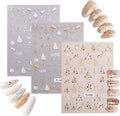 3 Sheets Christmas Tree Nail Art Stickers 5D Self-Adhesive Embossed Cartoon Santa Claus Snowflake Designs Xmas Decals Winter Christmas Tie-Bow Ball Nail Stickers Supplies for DIY Manicure Decor
