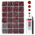Dark Red Crystal Resin Rhinestones w B7000 Glue for Bedazzling Crafting 2mm-6mm Maroon Flatback Stones Diamonds Crystals Gems Bedazzler Kit for Nails Face Eyes Makeup Tumblers Bottles Crafts