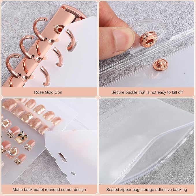 Press On Nail Organizer 40 PCS Clear Empty Press On Nail Storage Press On Nail Packaging for Fake Nail Storage Nail Display Nail Salon Press On Nail Supplies Organizer with Nail Tape