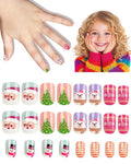 Cute Press on Nails for Kids,Girls Trendy Stuff Fake Nail Kit for Ages 5-12, Pre-glue Glitter Short Christmas Nails Stick on Nails, Great for Girl Birthday Gifts,Party&Makeovers Decoration