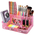 CGBE Nail Drill Holder, 28 Holes Drill Bit Holder for Nails, Professional Nail Tool Organizer, Nail Desk Organizer for Nail Tech, Nail Salon DIY Use - Diamond Pink (Not Including Nail Drill Set)