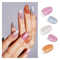 DANNI & TONI Semi Cured Gel Nail Strips Multicolor (Prism Blush) Cat Eye Accent Nails Summer Gel Nail Wraps 28 Stickers