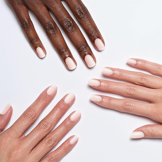 Sally Hansen Salon Effects Perfect Press-On Short'Ease Nails | Square Shape | Easy to Apply, Non-Damaging, Natural Look Vitamin E & B5 | 30 Nails, Nail Glue, Adhesive Tabs, File| Petite Pearlflection